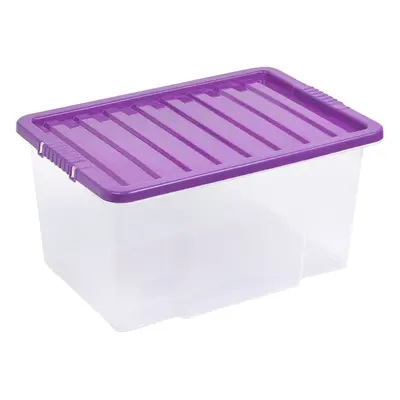 (50L, Purple) X Storage Boxes Stackable Container Lightweight