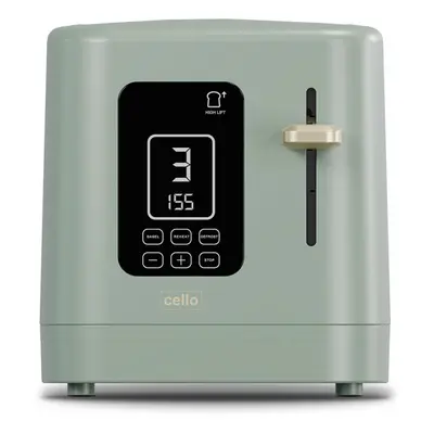 Cello Digital Slice Toaster with Touch Control and Timer - Sage Green