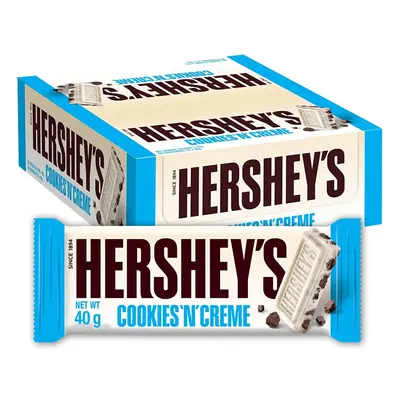 Hersheys Cookies n CrÃ¨me, White Chocolate Flavour with Cookie Pieces, Pack of x 40g