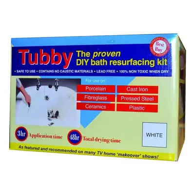 TUBBY White Enamel Bath Repair Paint Kit- for Re-Surfacing Cast Enamel