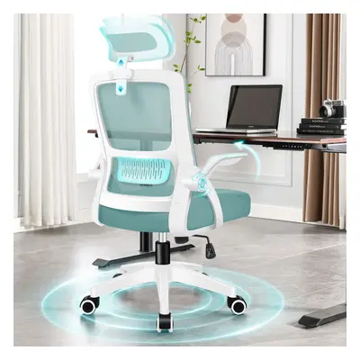 ELFORDSON Mesh Office Chair Executive Fabric Seat Tilt Cyan