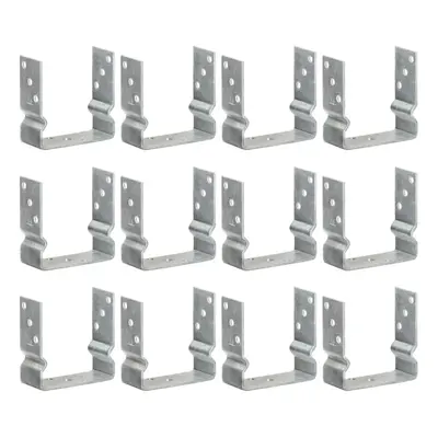 (14 x x cm) vidaXL Fence Anchors Garden Ground Anchor Post Bracket Silver Galvanised Steel