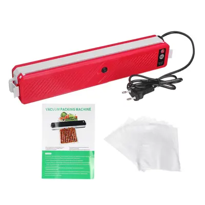 (Red) Commercial Food Saver Vacuum Sealer Machine Sealing System Preservation Storage