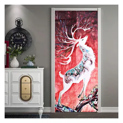 3D Door Wall Sticker Fridge Deer Waterproof Sticker Self Adhesive Paper Wrap Mural Decal