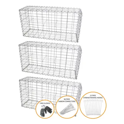 Gabion Baskets Garden Outdoor Cages Mesh Wire Stone / x x 30cm / Pack