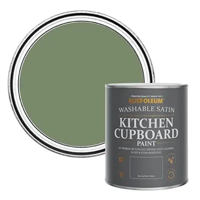 Green Scrubbable Kitchen Cupboard Paint in Satin Finish - All Green 750ml