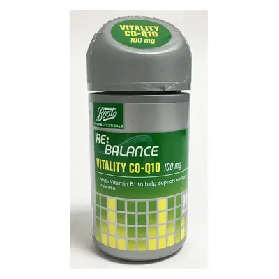 Boots Re:Balance Vitality Co-Q10 100mg Vitamin B1 Supplement Caps