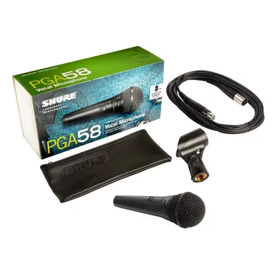 (Black, Pin XLR) Shure PGA58 Cardioid Dynamic Vocal Microphone