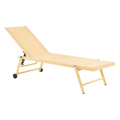 Aluminium Reclining Sun Lounger Yellow PORTOFINO