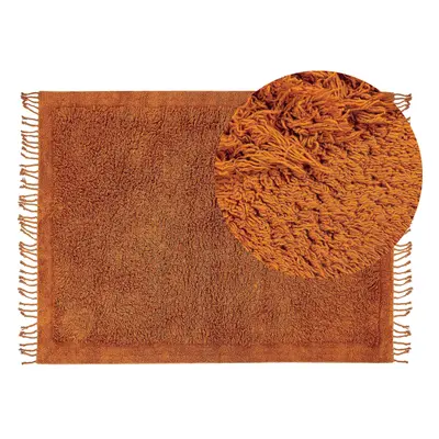 Cotton Shaggy Area Rug x cm Orange BITLIS