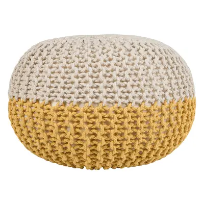 Pouffe Ottoman x cm Beige and Yellow CONRAD