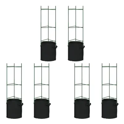 (with bag, cm/ pcs) vidaXL Tomato Cages Garden Climbing Plant Support Tomato Support Steel and P