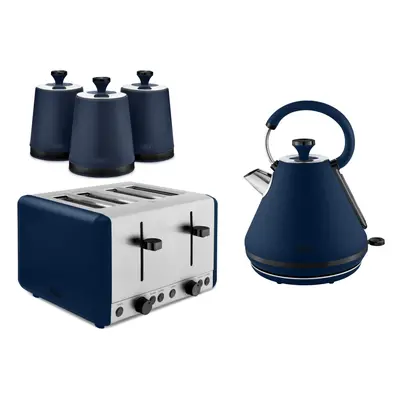 Tower Sera Midnight Blue Kettle Slice Toaster & Canisters