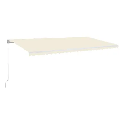 vidaXL Manual Retractable Awning with LED 600x300 cm Cream Patio Shade Shelter