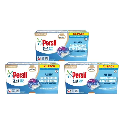 Persil Non Bio 3in1 Washing Capsules Plastic Free 3x Washes =120 Wash Pack