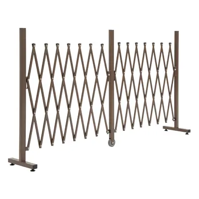 Outsunny Aluminium Alloy Fence Foldable Garden Screen Panel, Dark Brown