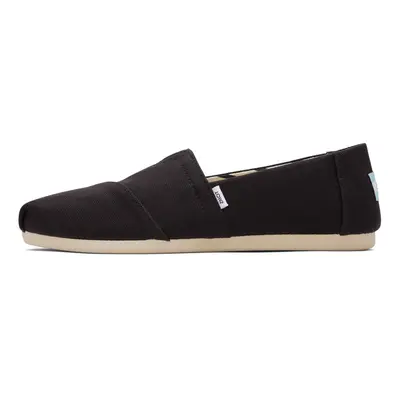 TOMS Womens Alpargata Recycled cotton canvas Slip On Sneaker Black Recycled cotton canvas