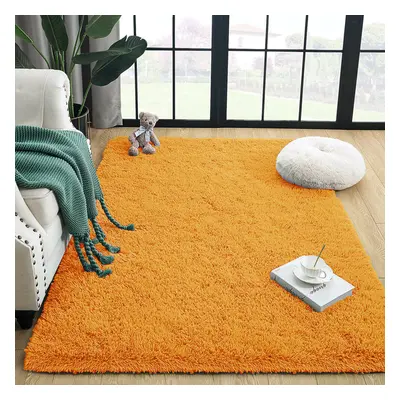 (Ochre, x cm) Fluffy Shaggy Rugs Living Room Runner Carpet Mat