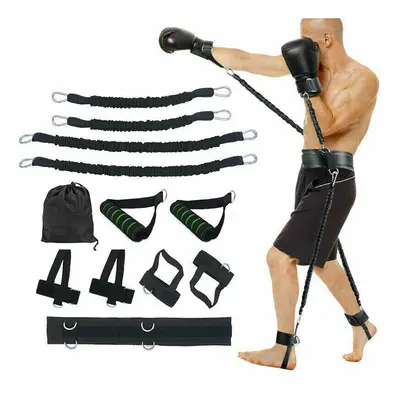 (20lbs, 9kg) Sports Fitness Resistance Bands Set Boxing Bouncing Strength Training Equipments