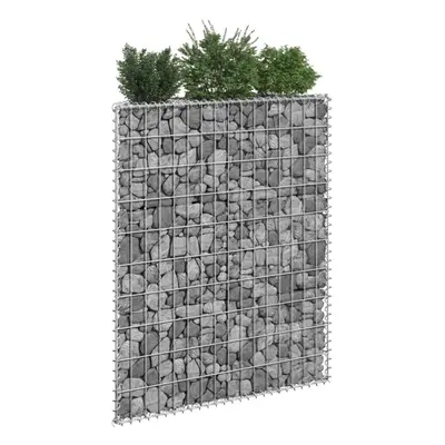 vidaXL Trapezium Gabion Raised Bed Galvanised Steel Gabion Basket Planter Pot