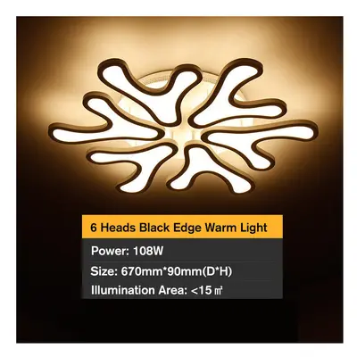 (Type H:Â heads warm white light black shell) LED Modern Ceiling Light For Living Dining Room Be