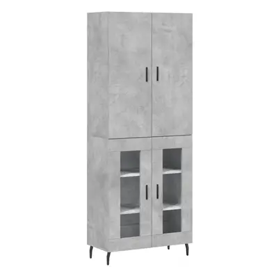 (concrete grey, glass doors) vidaXL Highboard Sideboard Storage Cabinet Side Cabinet White Engin