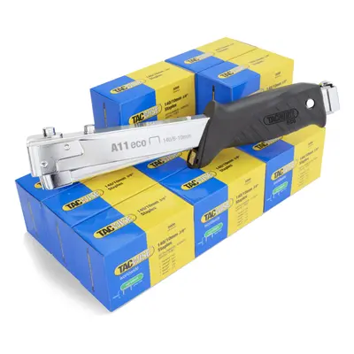 Tacwise A11 ECO Hammer Tacker with 60,000 140/10mm Staples, Uses Type 140/6-10 mm Staples