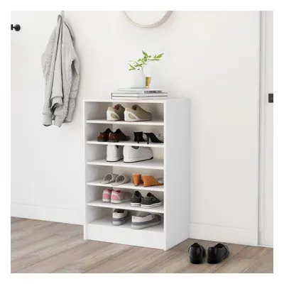 vidaXL Shoe Cabinet White Chipboard Home Hallway Shoe Organiser Shelf Rack