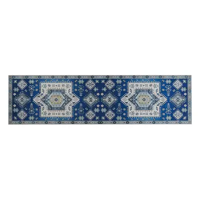 Runner Rug x cm Blue and Beige PARVAKADLI