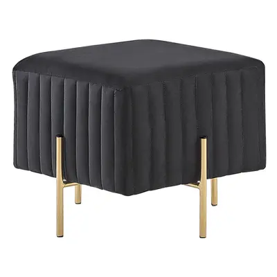 Footstool DAYTON Black Velvet