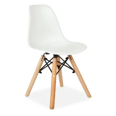 (White) Eiffel Kids Children Chairs PP Seat Wood Legs