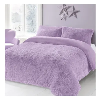 (Lilac, Super King ) Alaska Cuddles Teddy Soft Duvet Cover