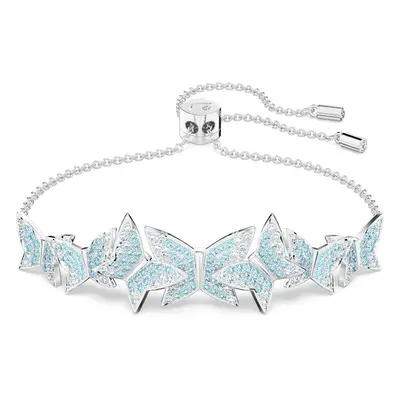 Swarovski Lilia Adjustable Butterfly Bracelet, Blue Pav? Crystals and Rhodium Plated, from the L