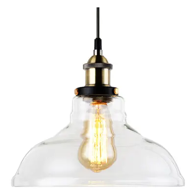 220V Vintage Industrial Pendant Light Horn-like Glass Shade Without Bulb