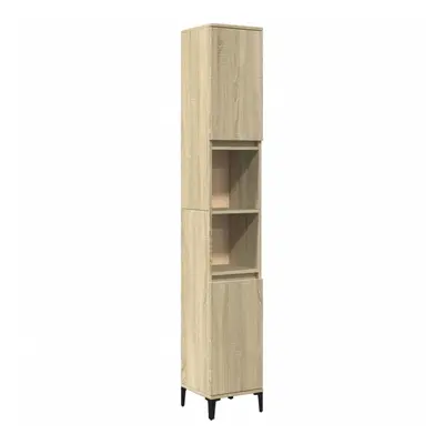 vidaXL Bathroom Cabinet Storage Cabinet Cupboard Sonoma Oak Engineered Wood