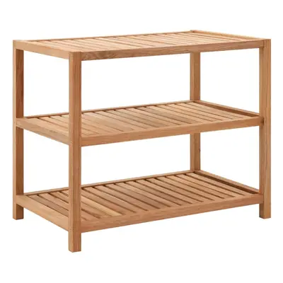 vidaXL Solid Walnut Wood Bathroom Shelf 65x40x55cm Natural Wooden Storage Rack