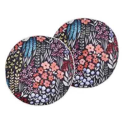 Set of Outdoor Cushions Floral CASTELARO x cm Multicolour