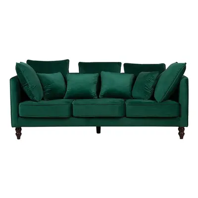 3 Seater Velvet Sofa Emerald Green FENSTAD