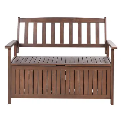 Garden Bench SOVANA with Storage Acacia Wood Dark Wood