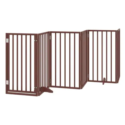 (brown, x x cm/ pcs) vidaXL Dog Gate with Door Foldable Dog Fence Pet Gate Pet Barrier Poplar Wo