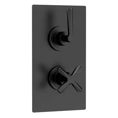 Connect Twin Concealed Crosshead Thermostatic Shower Valve (1 Outlets) - Matt Black - Balterley