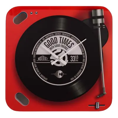 Widdop Musicology Red Record Player Wall Clock - 30cm