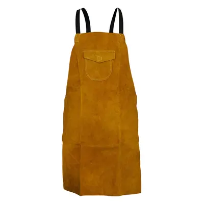 Heavy Duty Leather Welding Apron - Adjustable Quick Release Straps Front Pocket