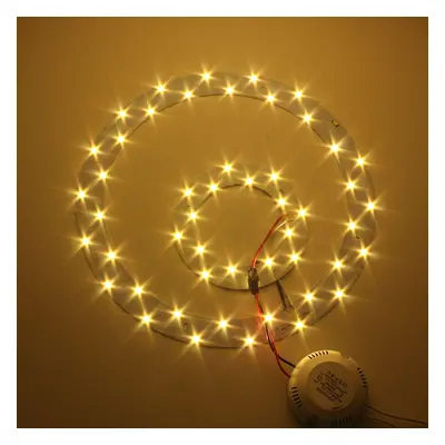 (Warm White) 25W SMD LED Double Panel Circles Annular Ceiling Light Fixtures Board Lamp