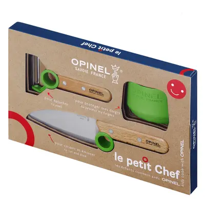 OPINEL Le Petit Chef finger guard kitchen knife and peeler set - Green