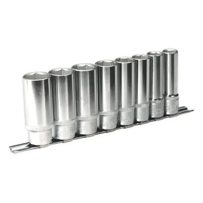 8 PACK DEEP Socket Set 1/2" Imperial Square Drive -6 Point WallDrive High Torque