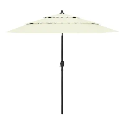 vidaXL 3-Tier Garden Parasol with Aluminium Pole Canopy Outdoor Umbrella Sand