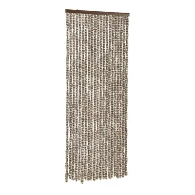 vidaXL Fly Curtain Door Curtain Fly Screen Taupe and White 100x200 cm Chenille