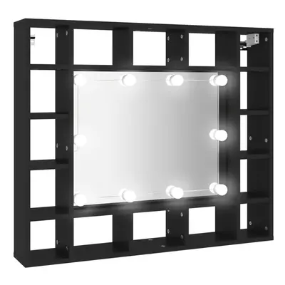 vidaXL LED Mirror Cabinet Wall Cabinet Illuminated Bathroom Cabinet Black