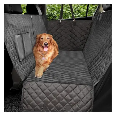 100% Waterproof Dog Car Seat Cover, Dog Seat Cover With Side Wings, Rear Pet Seat Cover-black, H